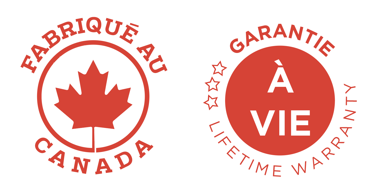 Labels Fabriqu&eacute; au Canada et Garantie &agrave; vie !